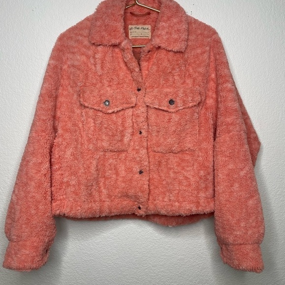 Free People jacket Teddy Swing  sz small pink - Picture 2 of 8